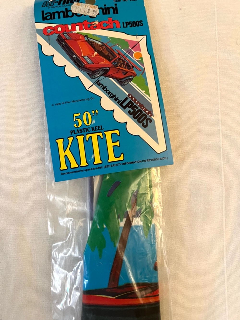 Vintage Kite 1986 Lamborghini Plastic Hi-Flier Delta Kite 50" Gift Collector NOS